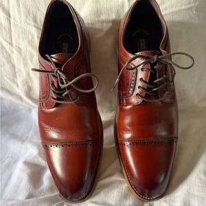 Stacy Adams Chestnut Leather Oxford Shoes